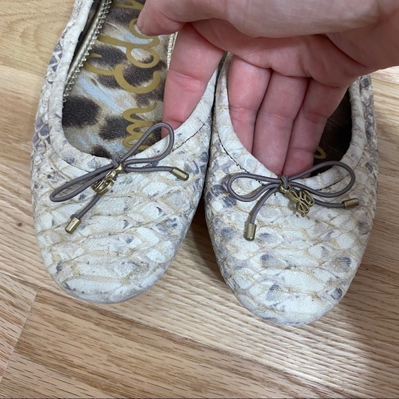 Sam Edelman Snakeskin Print Leather Flats Sz 7 - Picture 4 of 8
